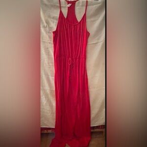 Beautiful long red summer dress. Size m but can fit L